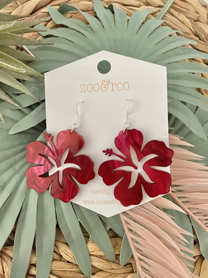 Hibiscus earrings