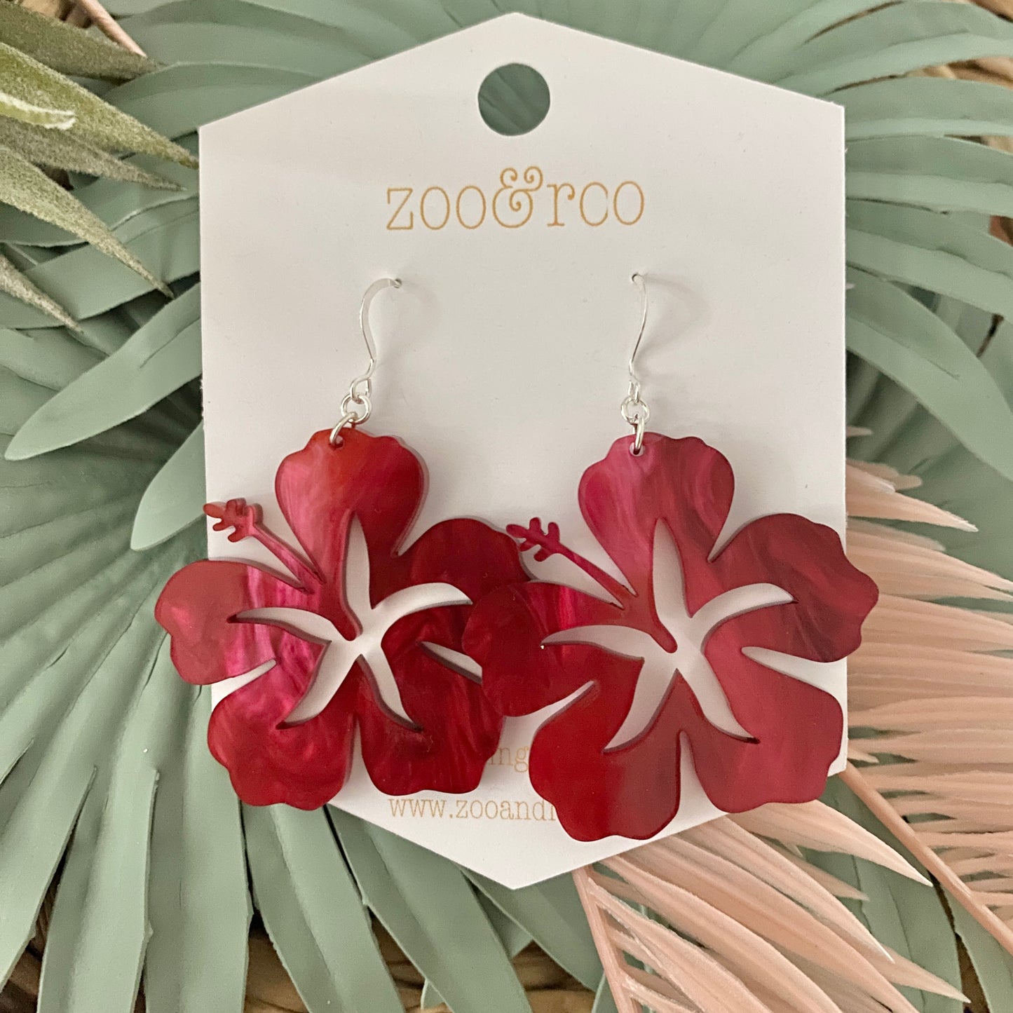 Hibiscus earrings