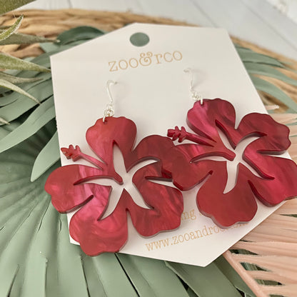 Hibiscus earrings