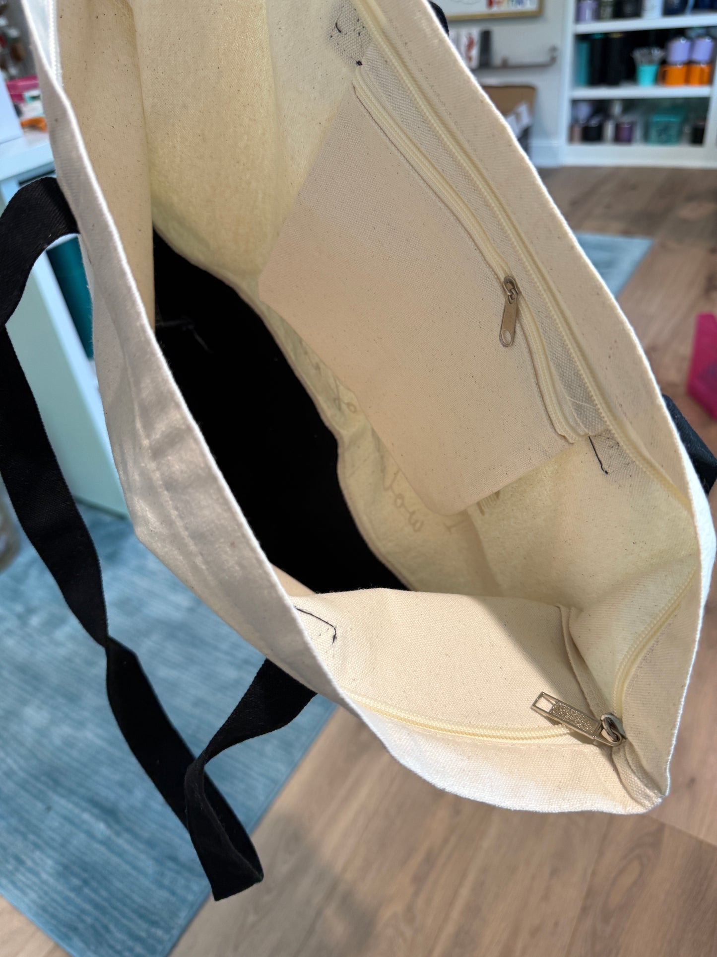 Hockey romance tote bag