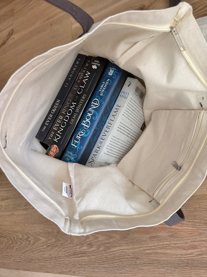 Book dragon tote bag