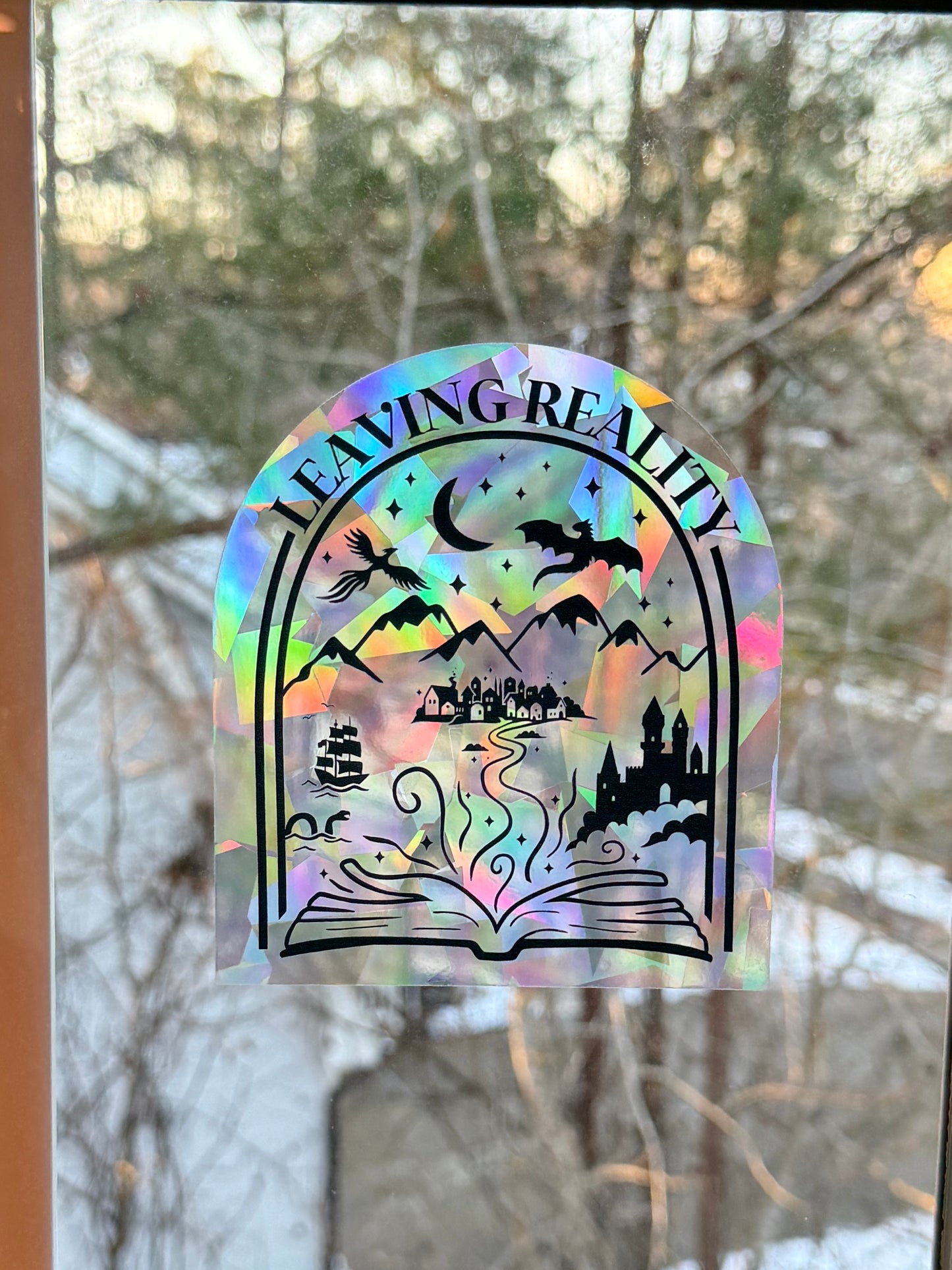 Leaving reality suncatcher decal