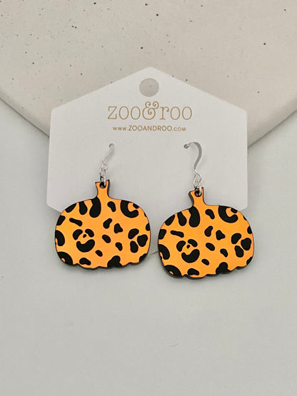 Leopard pumpkin iridescent earrings