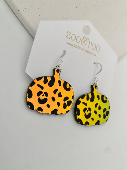 Leopard pumpkin iridescent earrings