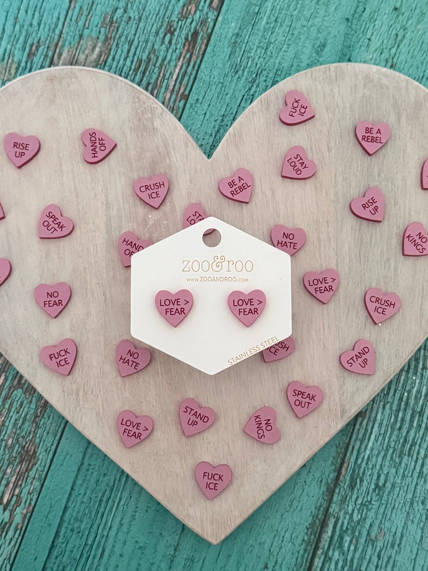 Protest Hearts | Conversation Heart Earrings