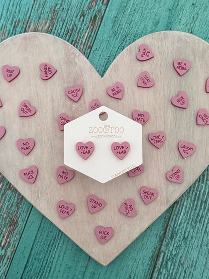 Protest Hearts | Conversation Heart Earrings