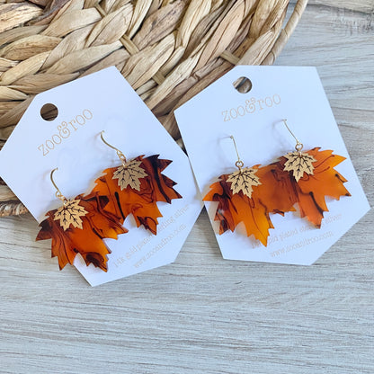 Maple leaf earrings