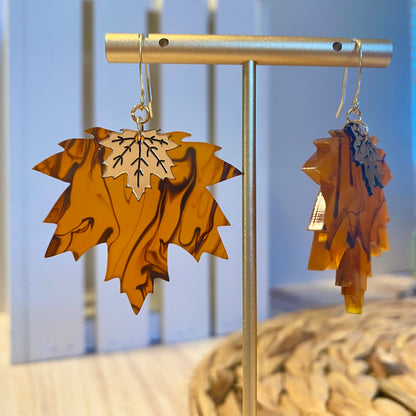 Maple leaf earrings