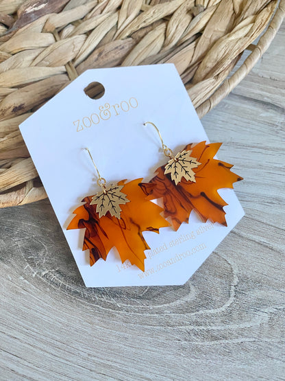 Maple leaf earrings