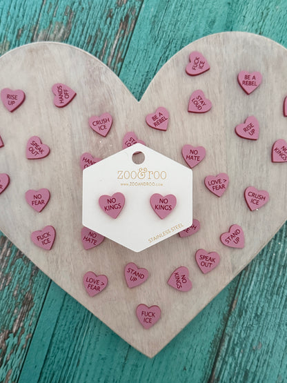 Protest Hearts | Conversation Heart Earrings