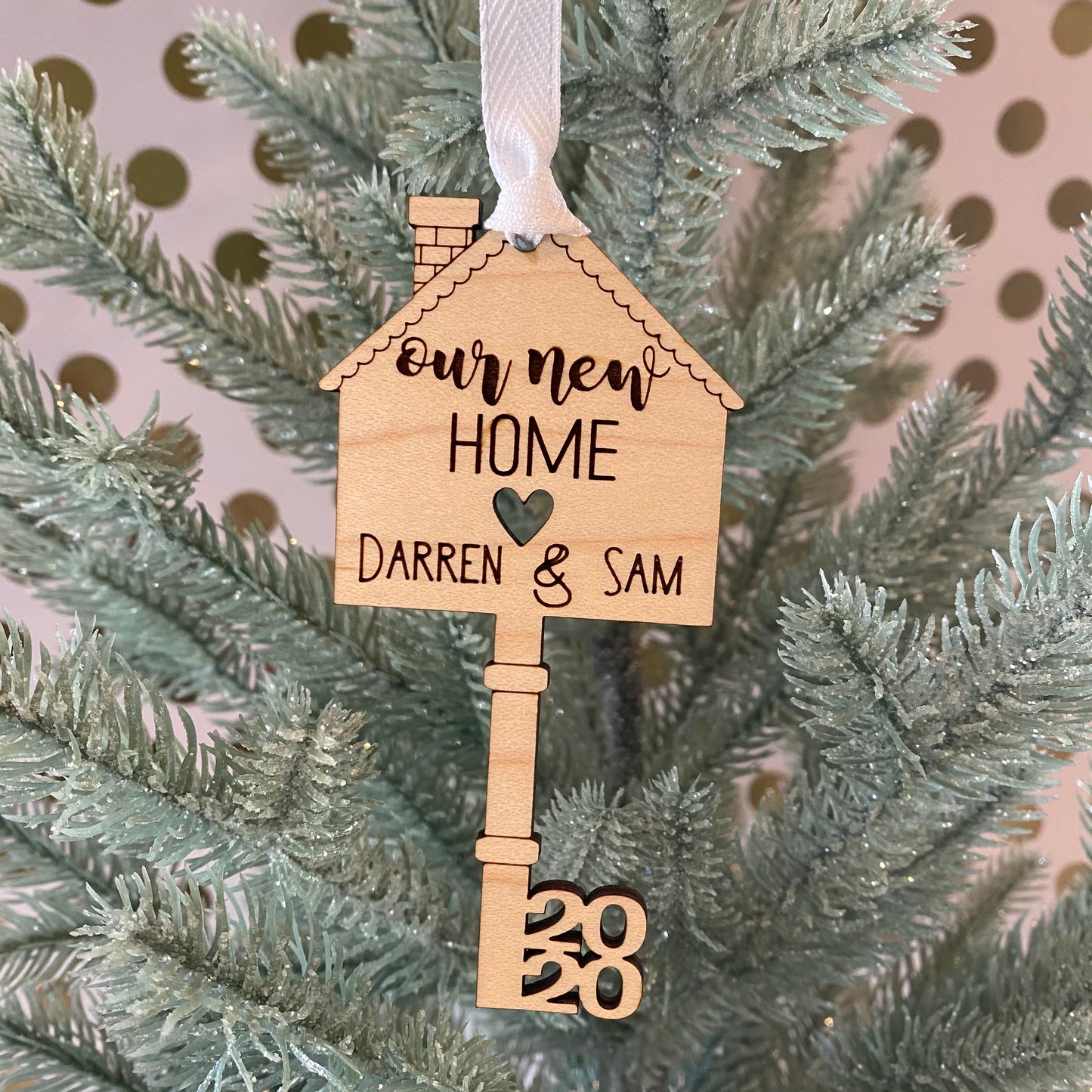 Personalized New Home Key Wood Ornament