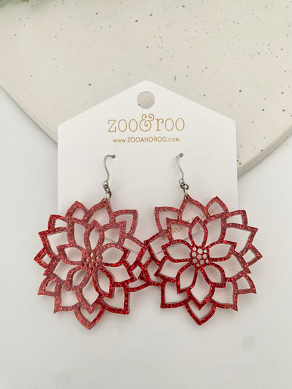 Poinsettia earrings