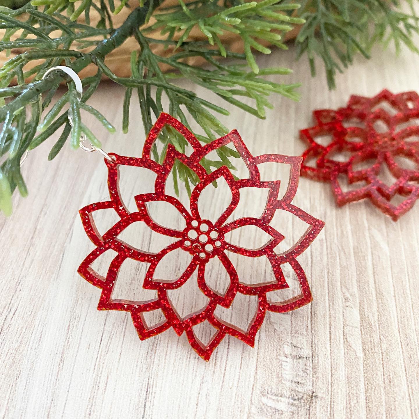 Poinsettia earrings