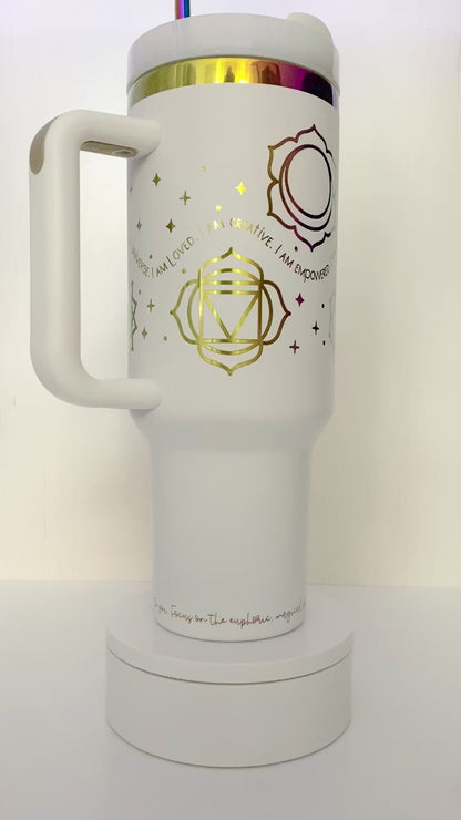 7 Chakras Affirmation 40 oz tumbler