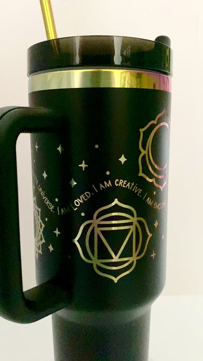 7 Chakras Affirmation 40 oz tumbler