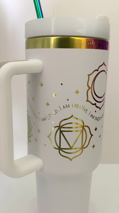 7 Chakras Affirmation 40 oz tumbler