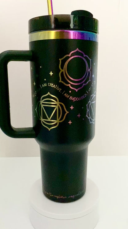 7 Chakras Affirmation 40 oz tumbler