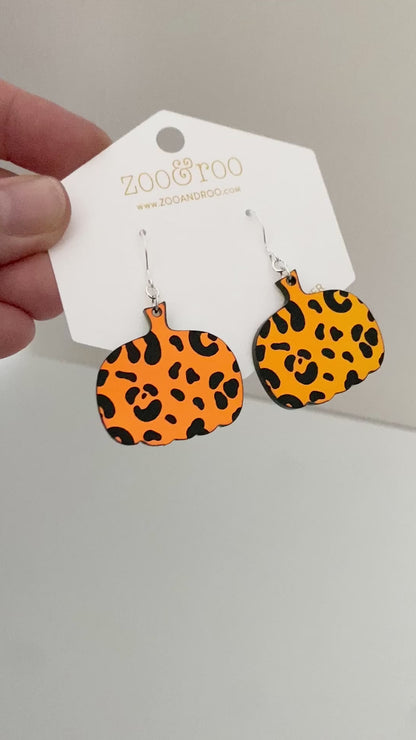 Leopard pumpkin iridescent earrings