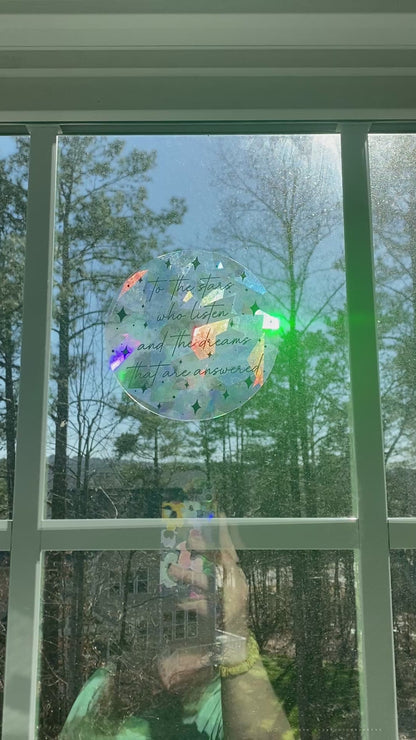 Stars who listen suncatcher rainbow prism window decal