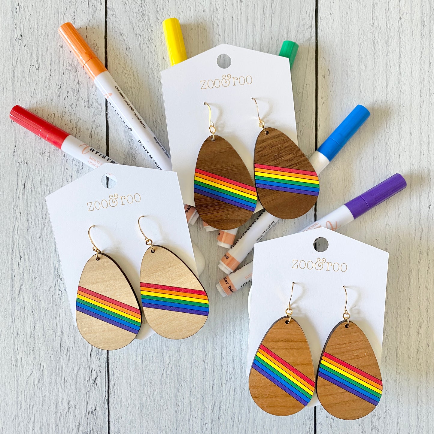 Rainbow Teardrop earrings