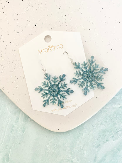 Snowflake Glitter Acrylic Earrings