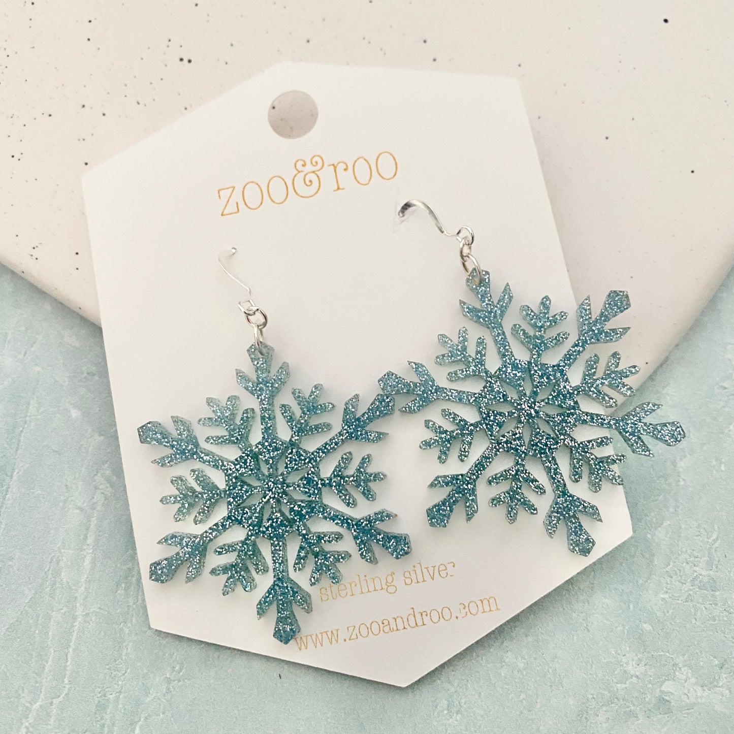 Snowflake Glitter Acrylic Earrings