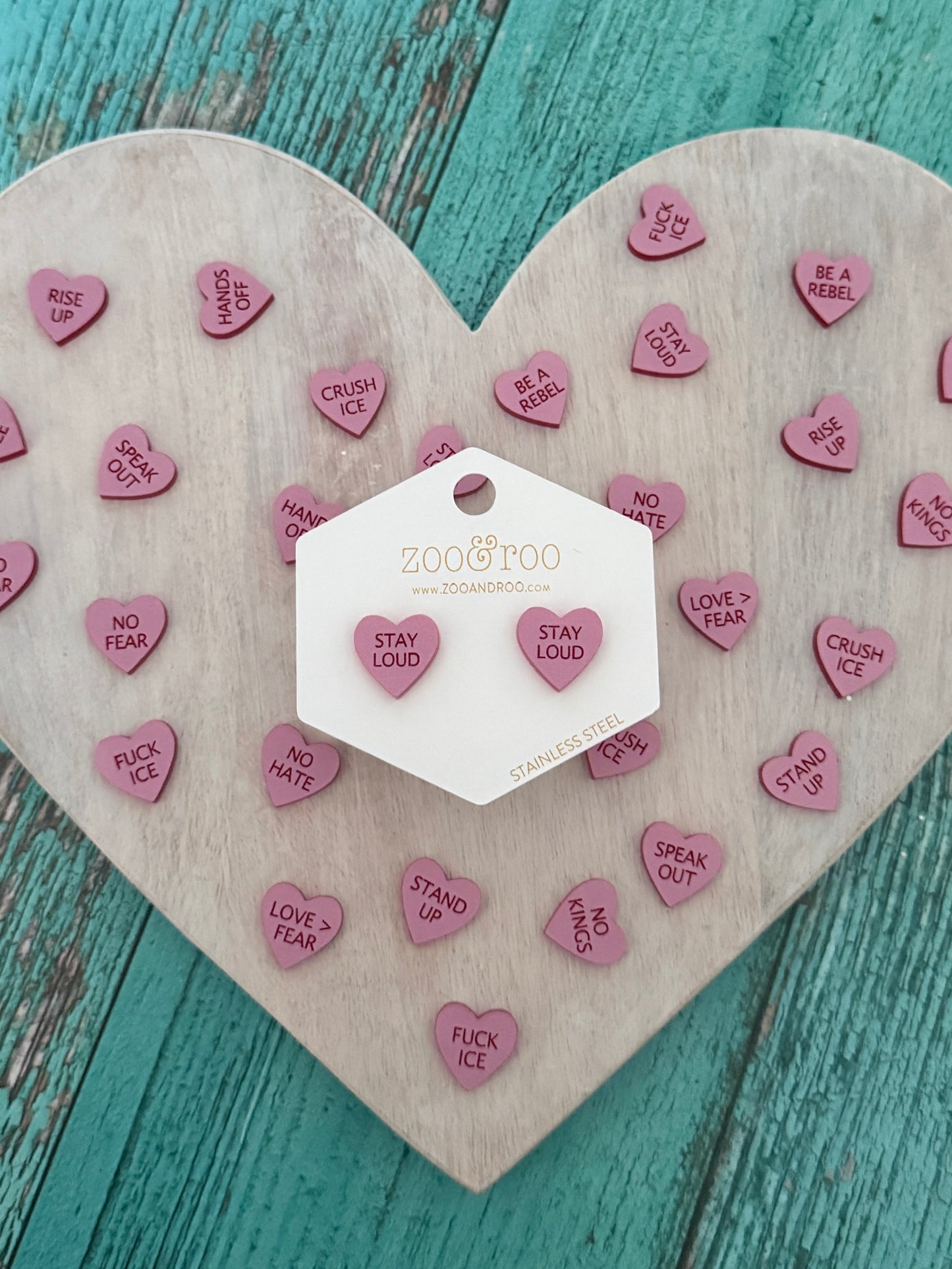 Protest Hearts | Conversation Heart Earrings