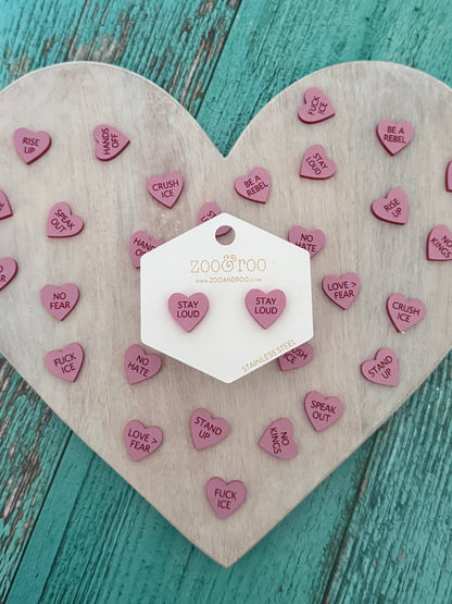 Protest Hearts | Conversation Heart Earrings