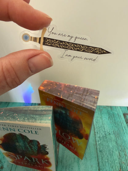 "You are my Queen, I am your sword" clear sticker - The Kindred's Curse Saga
